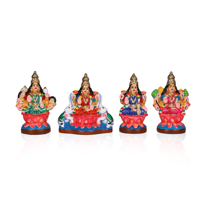Ashtalakshmi Clay Golu Bommai Set - 7.5 x 3.5 Inches | Giri Golu Doll/ Navaratri Golu Bomma/Gombe/Bommai