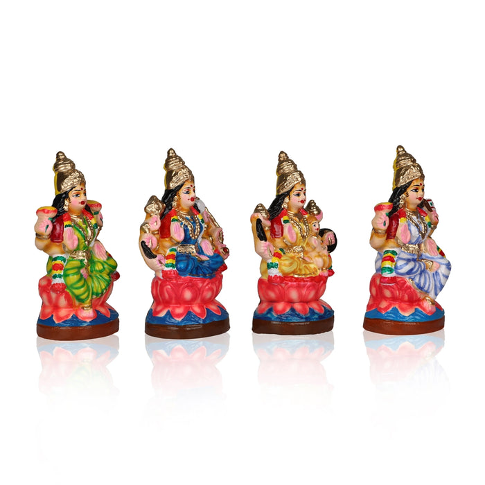 Ashtalakshmi Clay Golu Bommai Set - 7.5 x 3.5 Inches | Giri Golu Doll/ Navaratri Golu Bomma/Gombe/Bommai