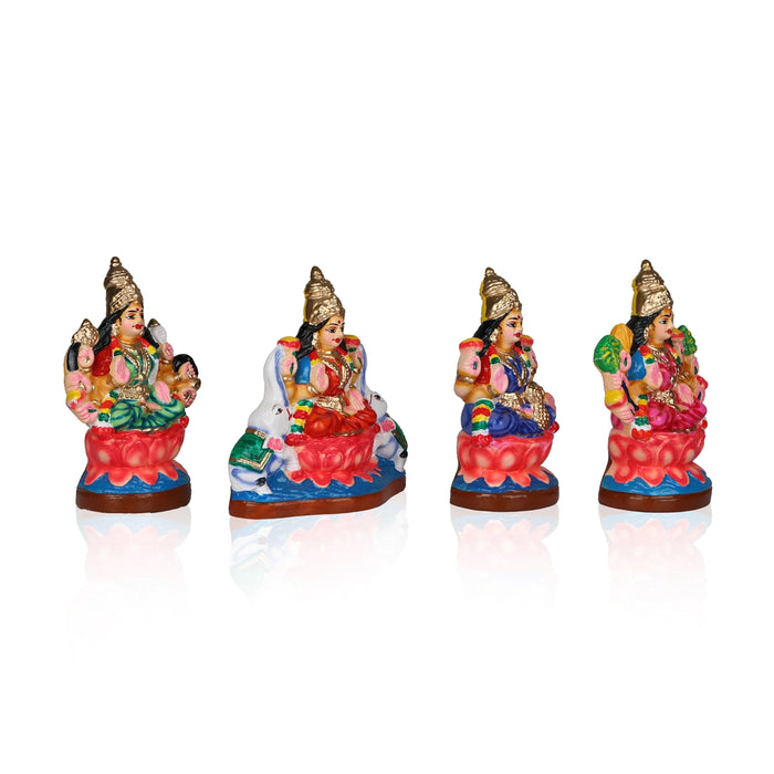 Ashtalakshmi Clay Golu Bommai Set - 7.5 x 3.5 Inches | Giri Golu Doll/ Navaratri Golu Bomma/Gombe/Bommai
