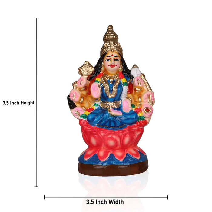 Ashtalakshmi Clay Golu Bommai Set - 7.5 x 3.5 Inches | Giri Golu Doll/ Navaratri Golu Bomma/Gombe/Bommai