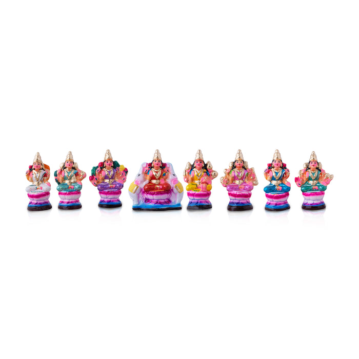 Ashtalakshmi Clay Golu Bommai Set | Giri Golu Doll/ Navaratri Golu Bomma/Gombe/Bommai