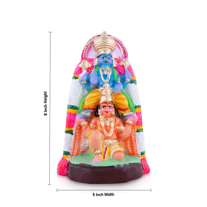 Garuda Vahana Clay Golu Bommai - 8 x 5 Inches | Giri Golu Doll/ Navaratri Golu Bomma/Gombe/Bommai