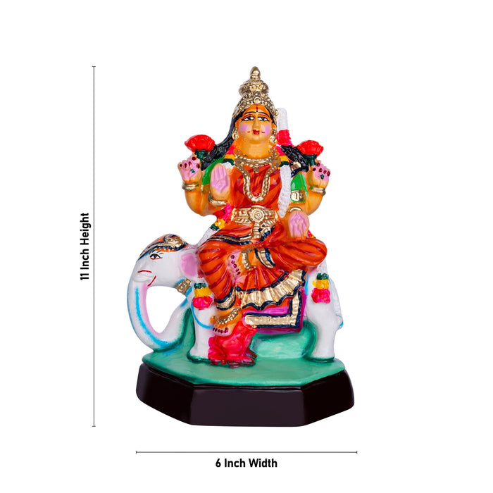 Lakshmi Idol Paper Mache Golu Bommai - 11 X 6 Inches | Navratri Gombe/ Giri Golu Doll For Navaratri Decor