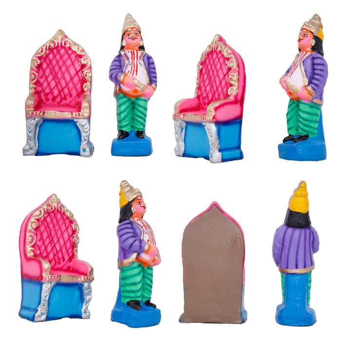 Ravana Darbar Clay Golu Bommai Set - 12 x 10 Inches | Giri Golu Doll/ Navaratri Golu Bomma/Gombe/Bommai