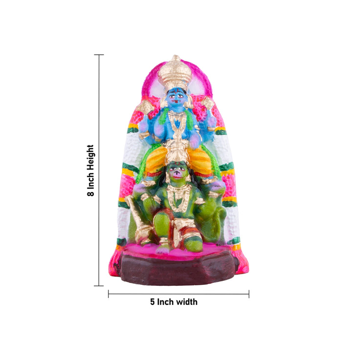 Hanuman Vahanam Clay Golu Bommai - 8 x 4.5 Inches | Giri Golu Doll/ Navaratri Golu Bomma/Gombe/Bommai