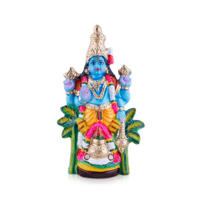 Satyanarayana Swamy Clay Golu Bommai - 13 X 7.5 Inches | Navratri Gombe/ Golu Doll For Navaratri Decor