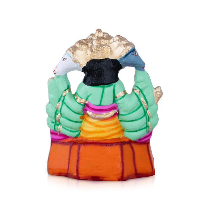 Panchamuga Hanuman Clay Golu Bommai - 11 x 9 Inches | Giri Golu Doll/ Navaratri Golu Bomma/Gombe/Bommai