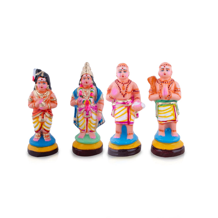 Nalvar Clay Golu Bommai Set - 9 x 3 Inches | Giri Golu Doll/ Navaratri Golu Bomma/Gombe/Bommai