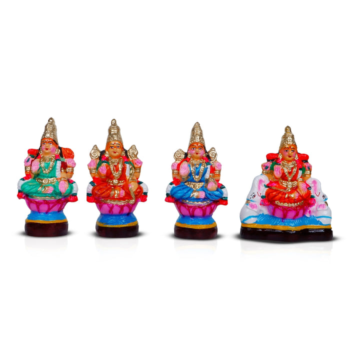 Ashtalakshmi Idol Clay Golu Bommai Set - 6 X 5.25 Inches | Navratri Gombe/ Giri Golu Doll For Navaratri Decor