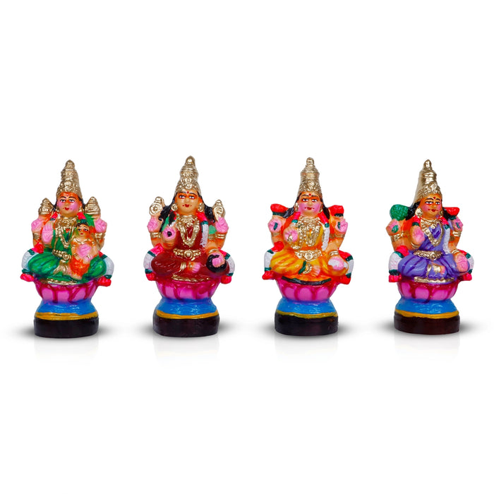 Ashtalakshmi Idol Clay Golu Bommai Set - 6 X 5.25 Inches | Navratri Gombe/ Giri Golu Doll For Navaratri Decor
