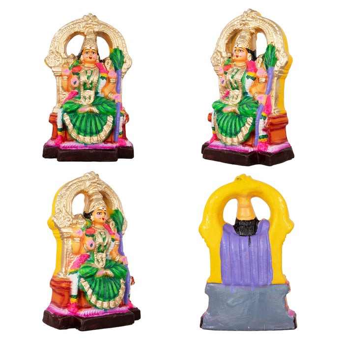 Kamakshi Vilakku Poojai Clay Golu Bommai Set - 10 x 5.5 Inches | Giri Golu Doll/ Navaratri Golu Bomma/Gombe/Bommai