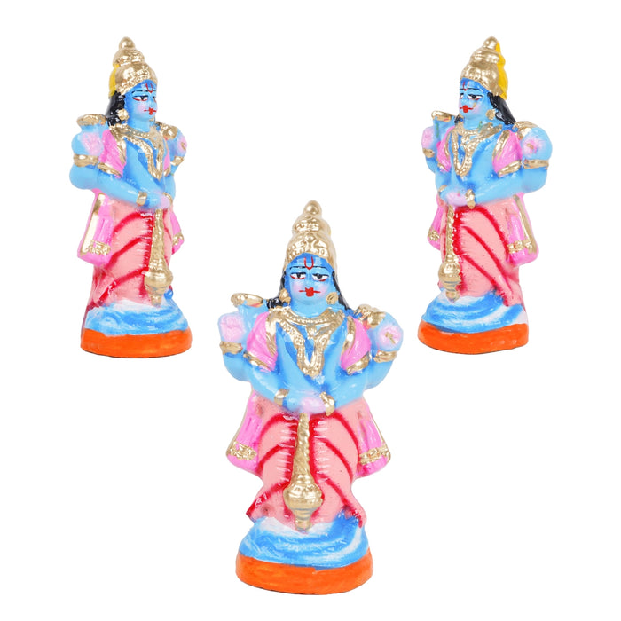 Dasavatharam Clay Golu Bommai Set - 7 x 3.5 Inches | Giri Golu Doll/ Navaratri Golu Bomma/Gombe/Bommai