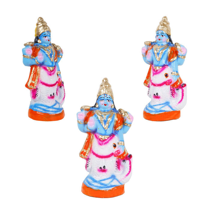 Dasavatharam Clay Golu Bommai Set - 7 x 3.5 Inches | Giri Golu Doll/ Navaratri Golu Bomma/Gombe/Bommai