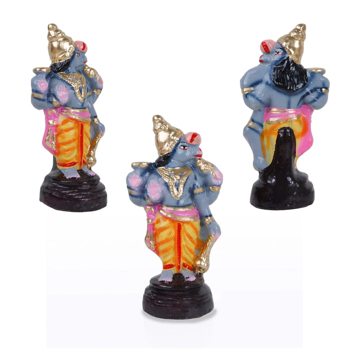 Dasavatharam Clay Golu Bommai Set - 7 x 3.5 Inches | Giri Golu Doll/ Navaratri Golu Bomma/Gombe/Bommai