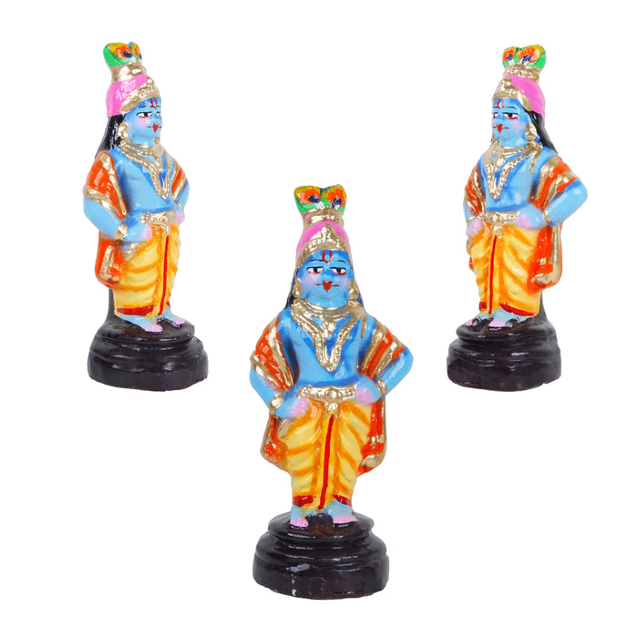Dasavatharam Clay Golu Bommai Set - 7 x 3.5 Inches | Giri Golu Doll/ Navaratri Golu Bomma/Gombe/Bommai