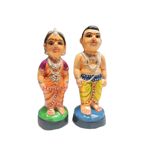 Iyer Couple Clay Golu Bommai Pair | Giri Golu Doll/ Navaratri Golu Bomma/Gombe/Bommai