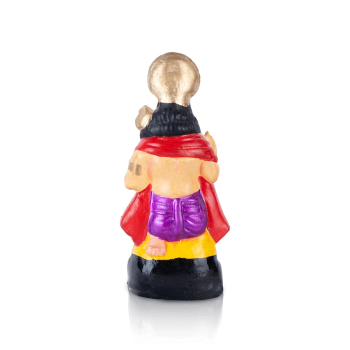 Hanuman Statue Clay Golu Bommai - 8 X 3.5 Inches | Navratri Gombe/ Giri Golu Doll For Navaratri Decor
