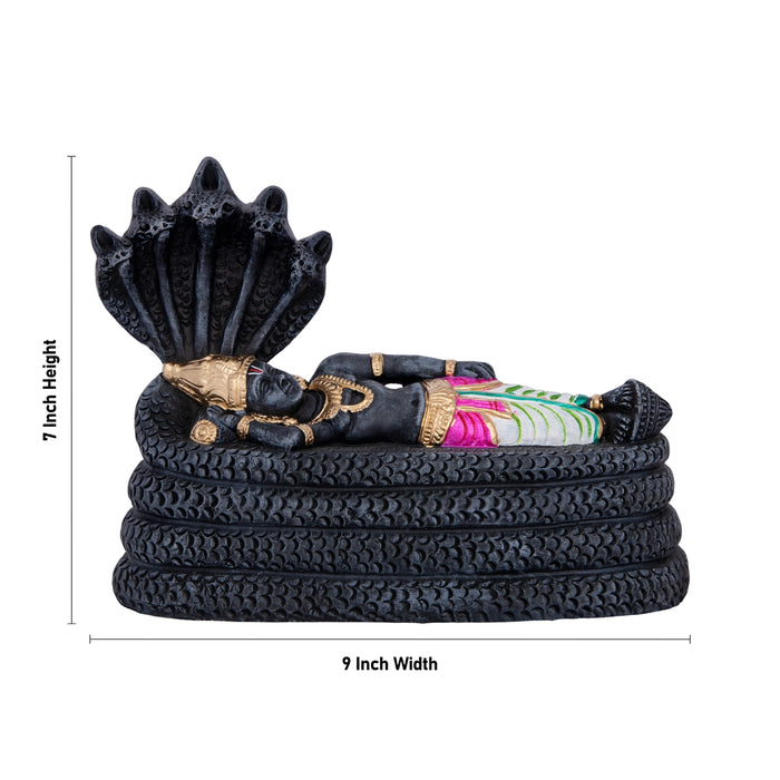 Sri Ranganathar Statue Clay Golu Bommai - 7 X 9 Inches | Navratri Gombe/ Giri Golu Doll For Navaratri Decor