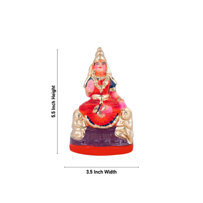 Nava Durga Idol Clay Golu Bommai Set - 5.5 X 3.5 Inches | Navratri Gombe/ Giri Golu Doll For Navaratri Decor