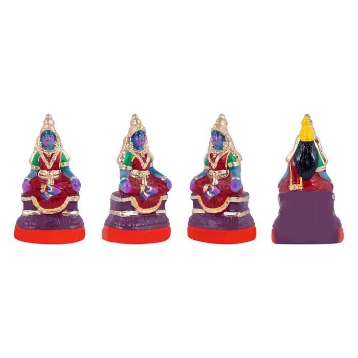 Nava Durga Idol Clay Golu Bommai Set - 5.5 X 3.5 Inches | Navratri Gombe/ Giri Golu Doll For Navaratri Decor