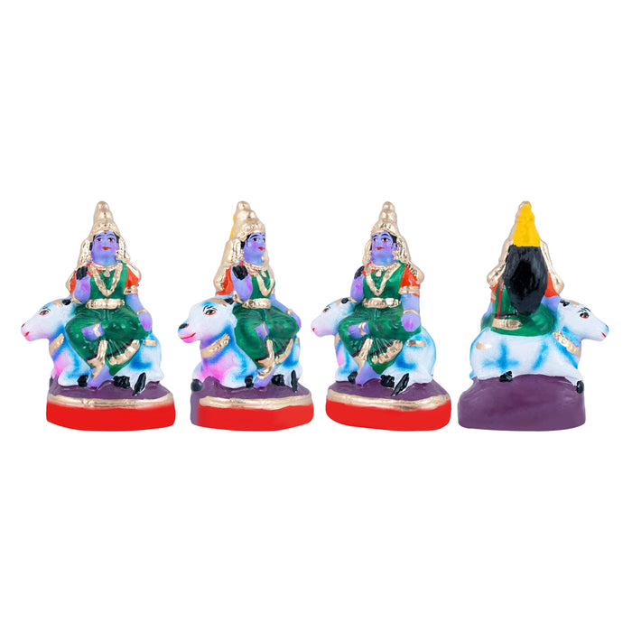 Nava Durga Idol Clay Golu Bommai Set - 5.5 X 3.5 Inches | Navratri Gombe/ Giri Golu Doll For Navaratri Decor