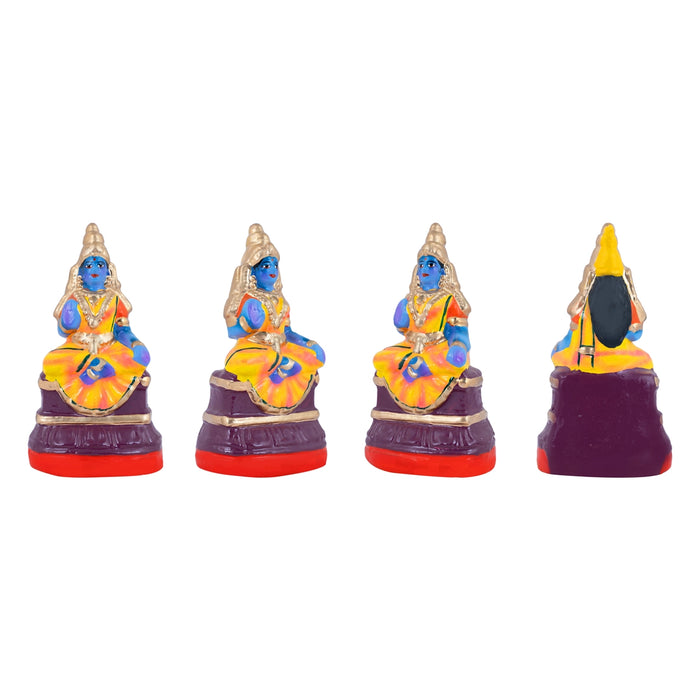 Nava Durga Idol Clay Golu Bommai Set - 5.5 X 3.5 Inches | Navratri Gombe/ Giri Golu Doll For Navaratri Decor