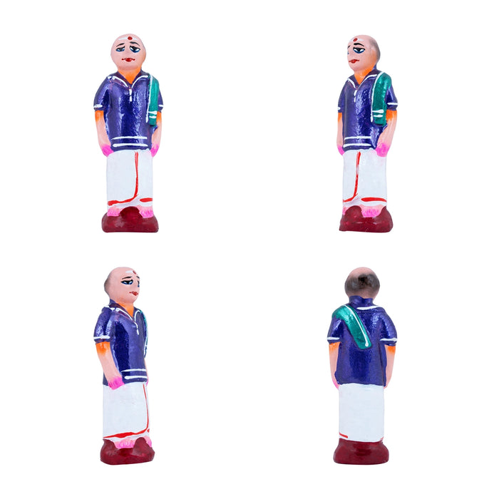 Marriage Clay Golu Bommai Set - 4.5 X 1.5 Inches | Navratri Gombe/ Giri Golu Doll For Navaratri Decor