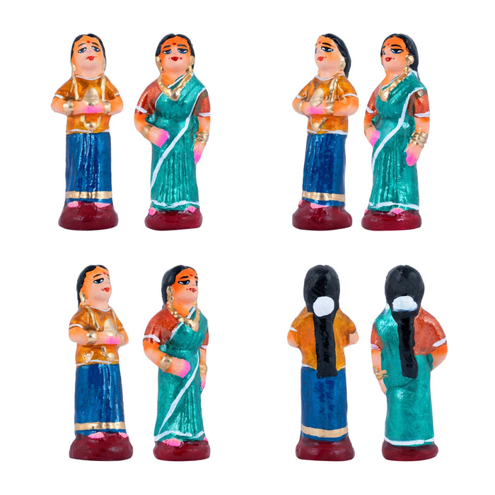 Marriage Clay Golu Bommai Set - 4.5 X 1.5 Inches | Navratri Gombe/ Giri Golu Doll For Navaratri Decor