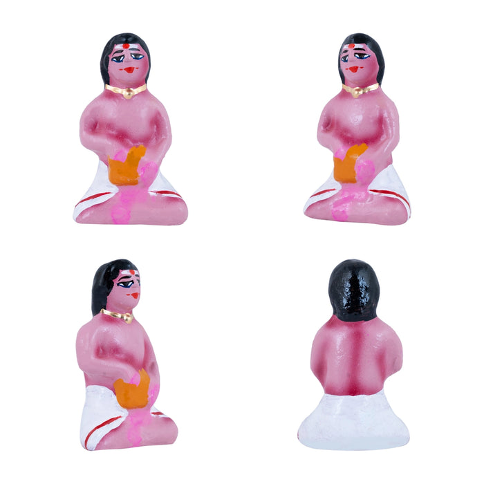 Marriage Clay Golu Bommai Set - 4.5 X 1.5 Inches | Navratri Gombe/ Giri Golu Doll For Navaratri Decor