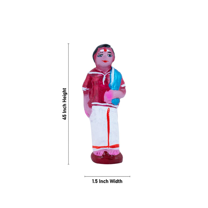 Marriage Clay Golu Bommai Set - 4.5 X 1.5 Inches | Navratri Gombe/ Giri Golu Doll For Navaratri Decor