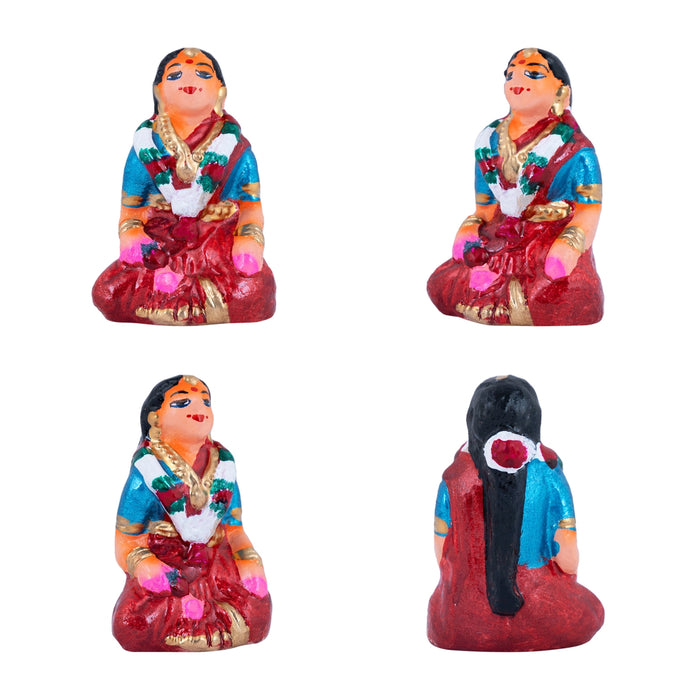 Marriage Clay Golu Bommai Set - 4.5 X 1.5 Inches | Navratri Gombe/ Giri Golu Doll For Navaratri Decor