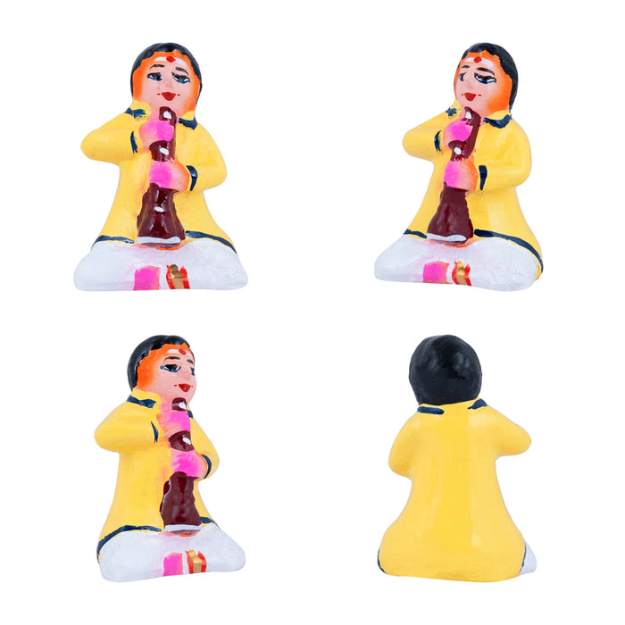 Marriage Clay Golu Bommai Set - 4.5 X 1.5 Inches | Navratri Gombe/ Giri Golu Doll For Navaratri Decor