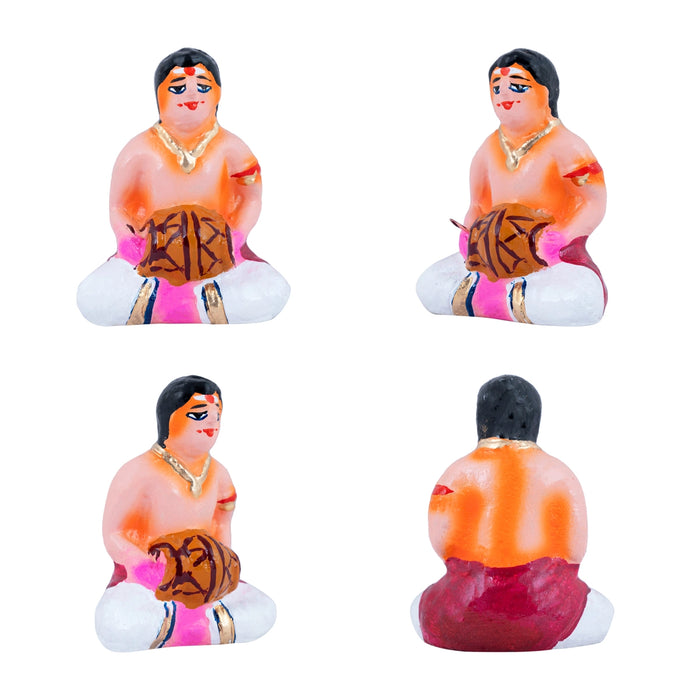 Marriage Clay Golu Bommai Set - 4.5 X 1.5 Inches | Navratri Gombe/ Giri Golu Doll For Navaratri Decor