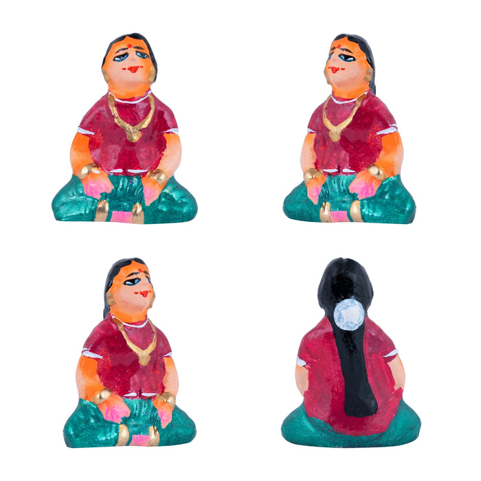 Marriage Clay Golu Bommai Set - 4.5 X 1.5 Inches | Navratri Gombe/ Giri Golu Doll For Navaratri Decor