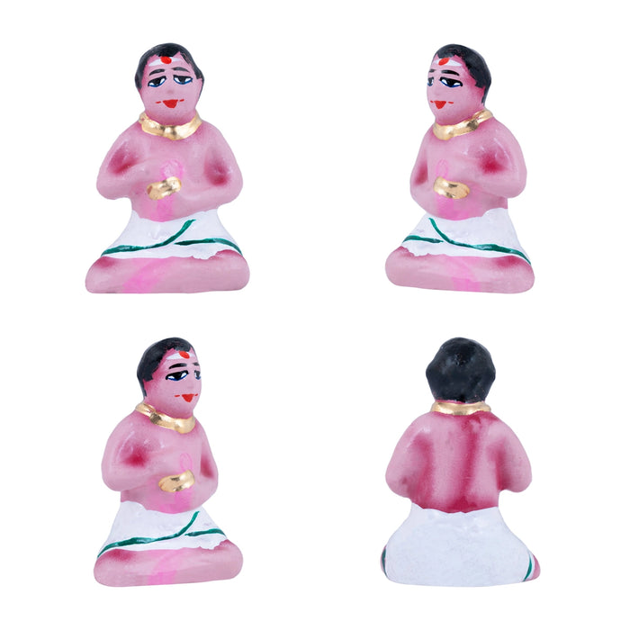 Marriage Clay Golu Bommai Set - 4.5 X 1.5 Inches | Navratri Gombe/ Giri Golu Doll For Navaratri Decor