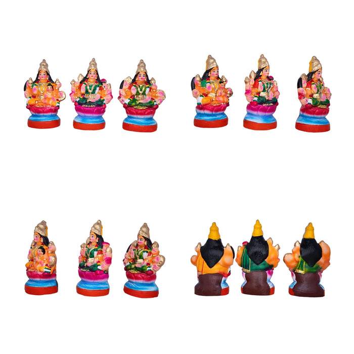 Ashtalakshmi Idol Clay Golu Bommai Set - 6 X 3 Inches | Navratri Gombe/ Golu Doll For Navaratri Decor