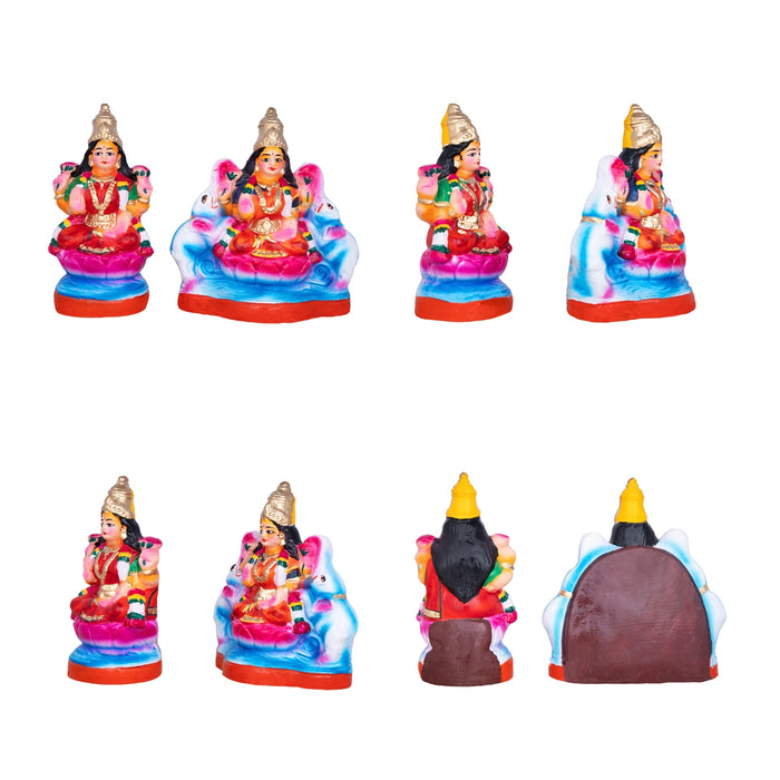 Ashtalakshmi Idol Clay Golu Bommai Set - 6 X 3 Inches | Navratri Gombe/ Golu Doll For Navaratri Decor