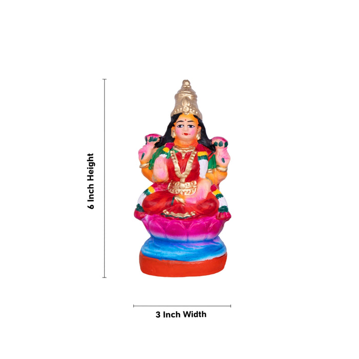 Ashtalakshmi Idol Clay Golu Bommai Set - 6 X 3 Inches | Navratri Gombe/ Golu Doll For Navaratri Decor