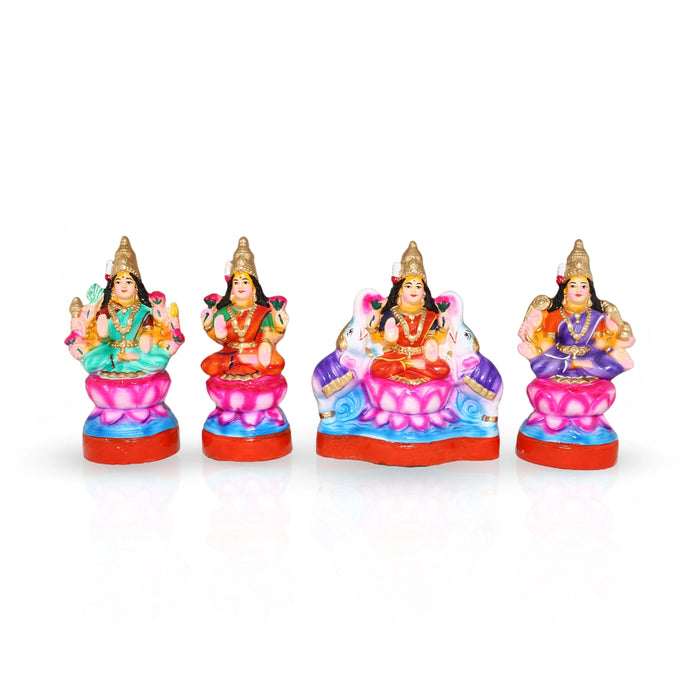 Ashtalakshmi Clay Golu Bommai Set - 9 x 8 Inches | Giri Golu Doll/ Navaratri Golu Bomma/Gombe/Bommai