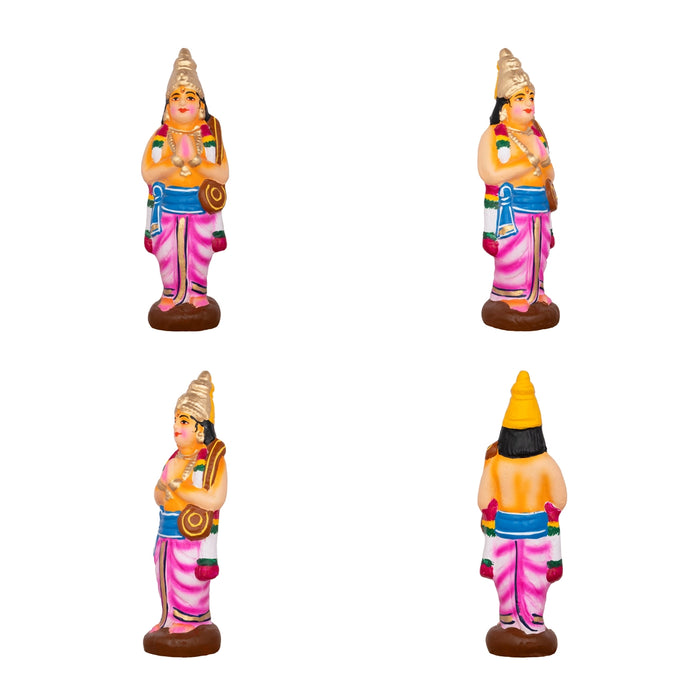 Azhwargal Clay Golu Bommai Set - 8 X 3 Inches | Navratri Gombe/ Golu Doll For Navaratri Decor