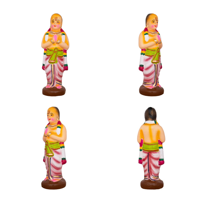 Azhwargal Clay Golu Bommai Set - 8 X 3 Inches | Navratri Gombe/ Golu Doll For Navaratri Decor