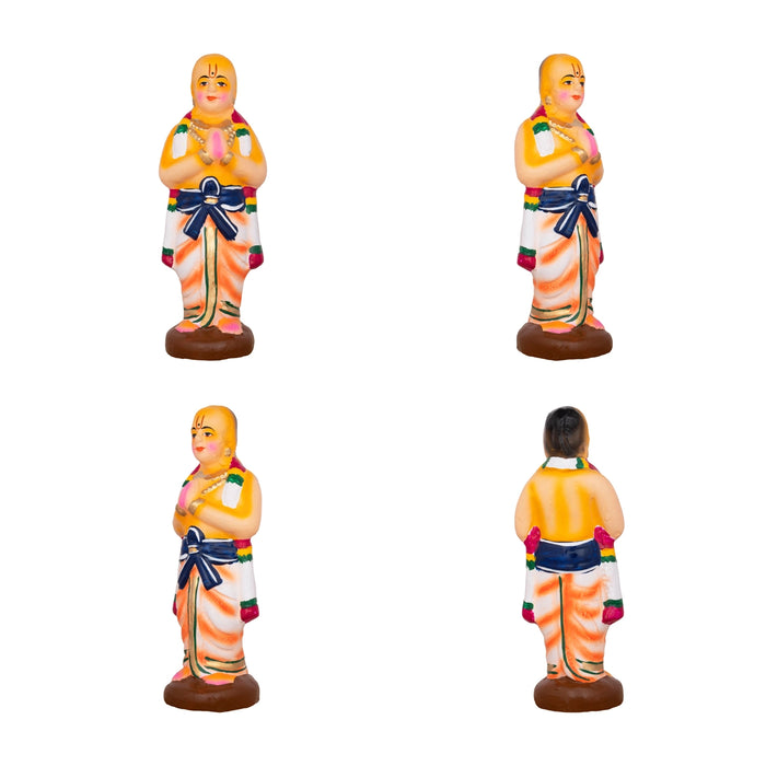 Azhwargal Clay Golu Bommai Set - 8 X 3 Inches | Navratri Gombe/ Golu Doll For Navaratri Decor