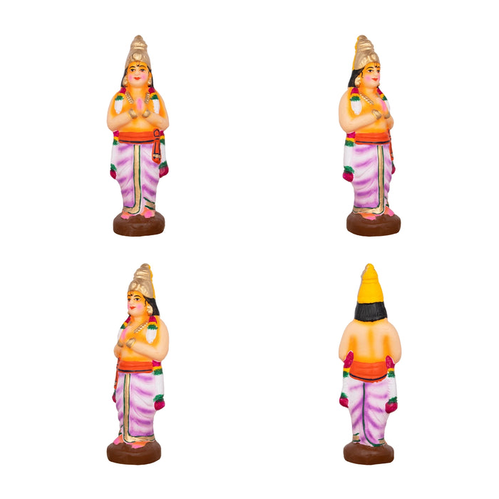 Azhwargal Clay Golu Bommai Set - 8 X 3 Inches | Navratri Gombe/ Golu Doll For Navaratri Decor