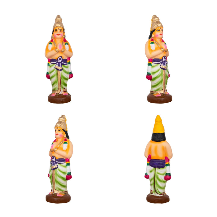 Azhwargal Clay Golu Bommai Set - 8 X 3 Inches | Navratri Gombe/ Golu Doll For Navaratri Decor