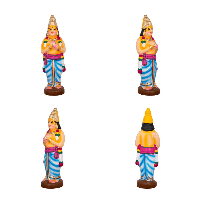 Azhwargal Clay Golu Bommai Set - 8 X 3 Inches | Navratri Gombe/ Golu Doll For Navaratri Decor