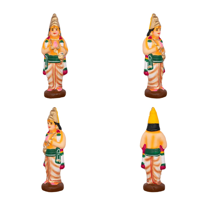 Azhwargal Clay Golu Bommai Set - 8 X 3 Inches | Navratri Gombe/ Golu Doll For Navaratri Decor