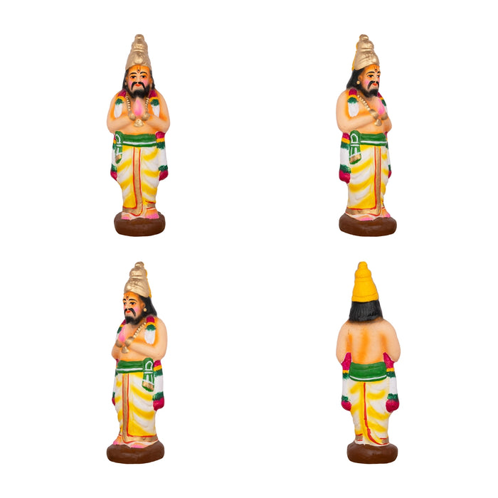 Azhwargal Clay Golu Bommai Set - 8 X 3 Inches | Navratri Gombe/ Golu Doll For Navaratri Decor