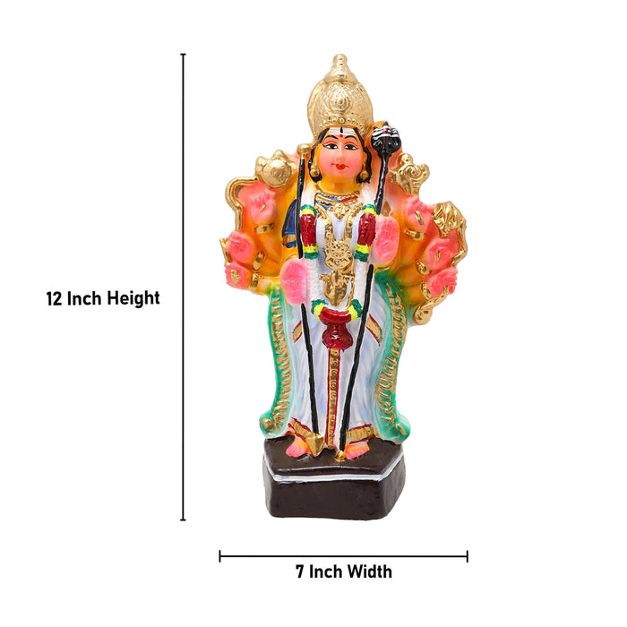 Malayala Bhagavathi Clay Golu Bommai - 12 x 7 Inches | Giri Golu Doll/ Navaratri Golu Bomma/Gombe/Bommai