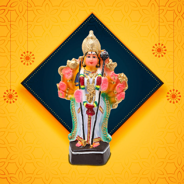 Malayala Bhagavathi Clay Golu Bommai - 12 x 7 Inches | Giri Golu Doll/ Navaratri Golu Bomma/Gombe/Bommai