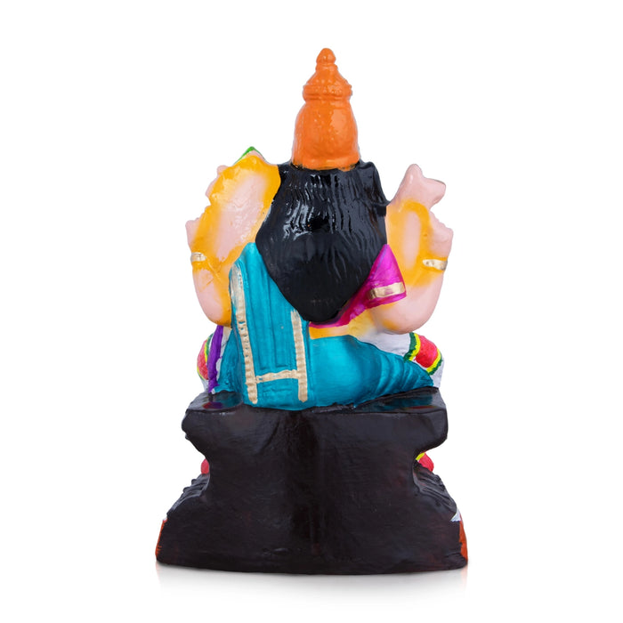 Balambigai Sitting On Thiripurasundari Clay Golu Bommai - 12 X 7 Inches | Navratri Gombe/ Golu Doll